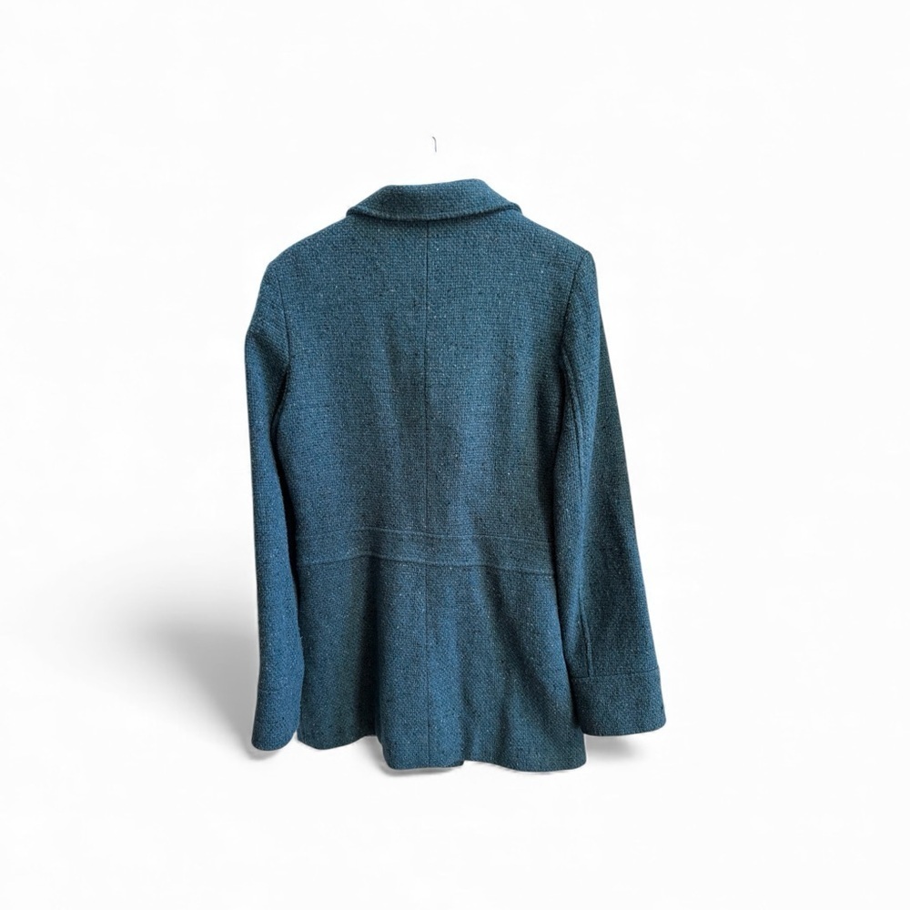 1970’s Vintage Coat Womens 12 Made In USA Classic Tailored Coat Teal Blue Preppy - Picture 3 of 11